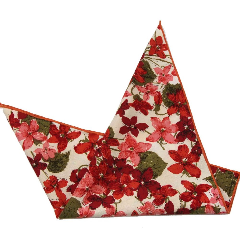 Gascoigne Large Pocket Square Cotton Floral Men's